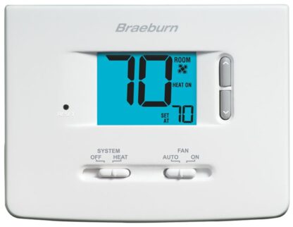 Braeburn 1025NC 24v Single-Stage Dual Powered Heat Only Thermostat
