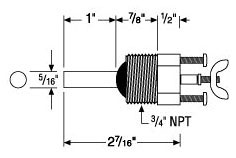 Hydrolevel EL1150 3/4" NPT. Water Cut-Off Controller Probe For 1150 Series