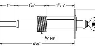 Hydrolevel EL1214-P 3/4" NPT. Standard Water Cut-Off Controller Probe